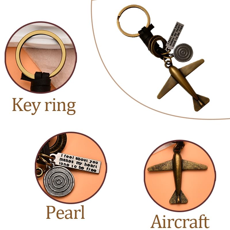 Kefley Antique Aircraft Airplane Keychain Charms Jet Aviation Key Chain Accessories Travel Related Gifts for Travel Lover Pilot Flight Crew Attendant Gifts for Stewardess Steward Aviation Graduation Gift - Image 4