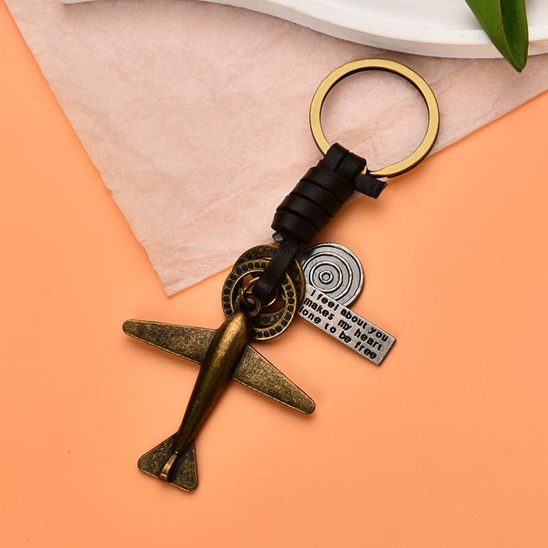 Kefley Antique Aircraft Airplane Keychain Charms Jet Aviation Key Chain Accessories Travel Related Gifts for Travel Lover Pilot Flight Crew Attendant Gifts for Stewardess Steward Aviation Graduation Gift - Image 2