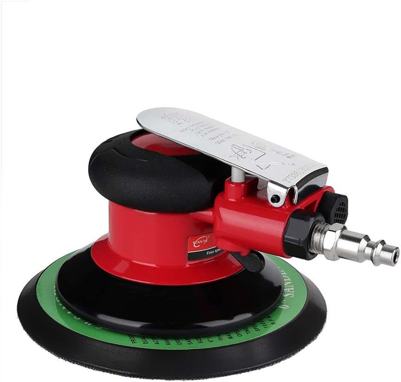Valianto 6" Professional Air Random Orbital Palm Sander, Heavy Duty Dual Action Pneumatic Sander - Image 3