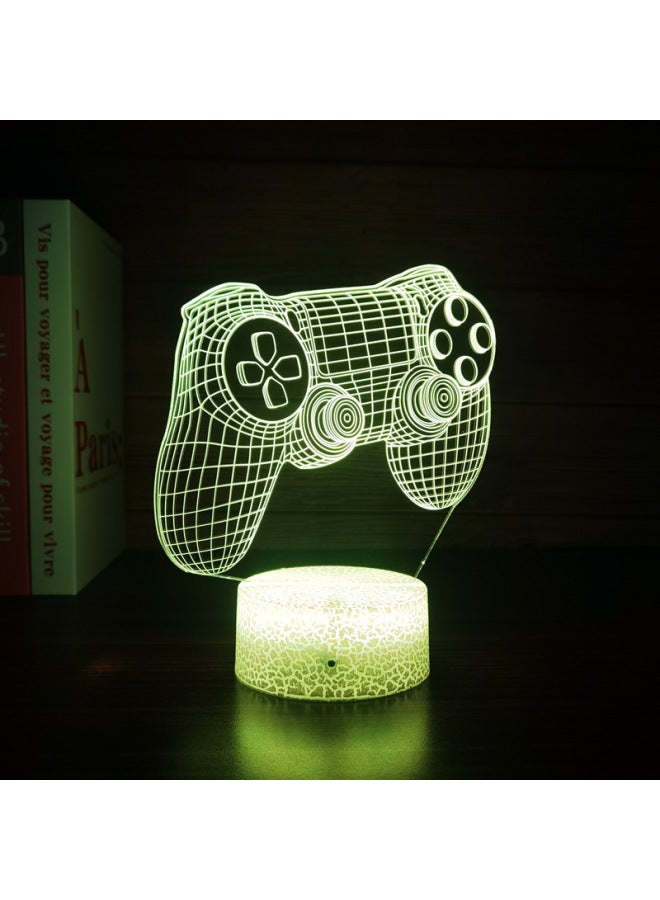 3D Night Light Game Handle Headset Series Creative Atmosphere USB Table Lamp Gift Lamp Gift XBOX-Color:Gamepad -5-Dimensions:White Base: Touch +16 Color Remote Control - Image 1
