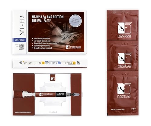 Noctua NT-H2 3.5g AM5 Edition, Pro-Grade Thermal Compound with Thermal Paste Guard for AMD AM5 CPUs incl. 3 Cleaning Wipes (3.5g) - Image 2