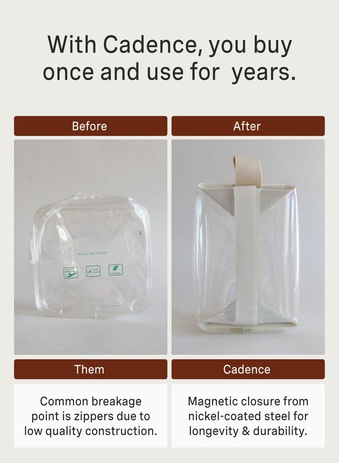 Cadence Parcel - Clear Dopp Kit with Magnetic Closure - Durable and Leak-Resistant Travel Toiletry Kit - TSA-Compliant & Modular Design - Hygiene Bag for Travel Essentials - 1 Qt - Rose - Image 5