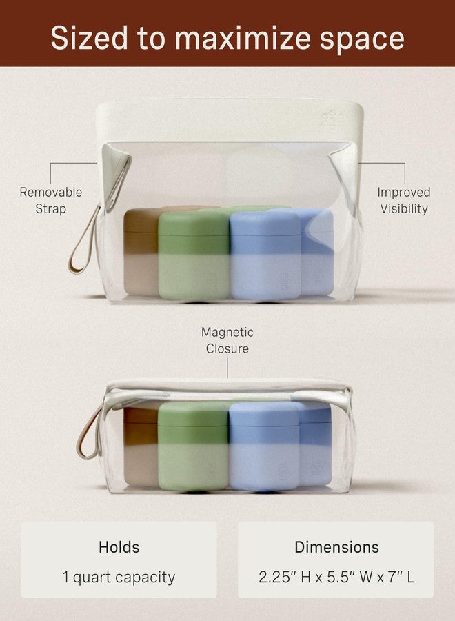 Cadence Parcel - Clear Dopp Kit with Magnetic Closure - Durable and Leak-Resistant Travel Toiletry Kit - TSA-Compliant & Modular Design - Hygiene Bag for Travel Essentials - 1 Qt - Rose - Image 3