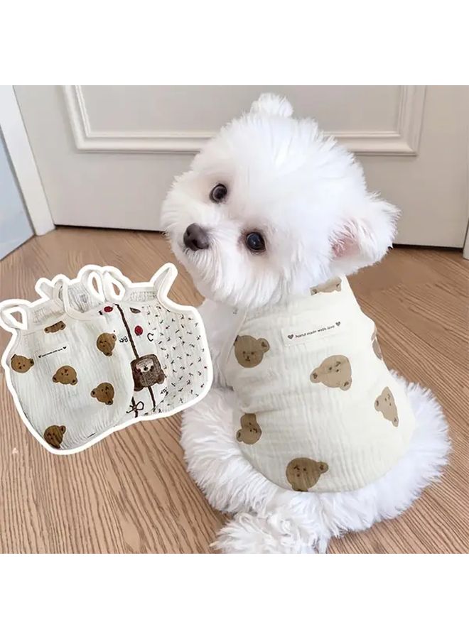 Floral Print Dog Vest Harness Soft Breathable Fabric Size S - Image 2