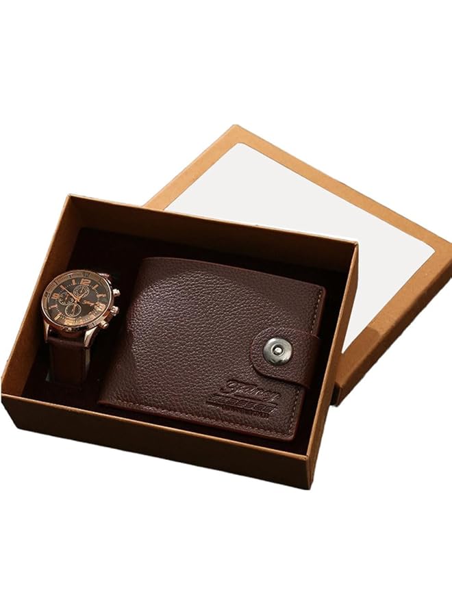 Goodern Men Gift Set Watch Wallet Set Beautifully Packaged Fashion Business Mens Watches With Men Wallet Gift Set Waterproof Quartz Watch Men Watch Set For Men Birthday Gifts Father Day Gift - Image 1