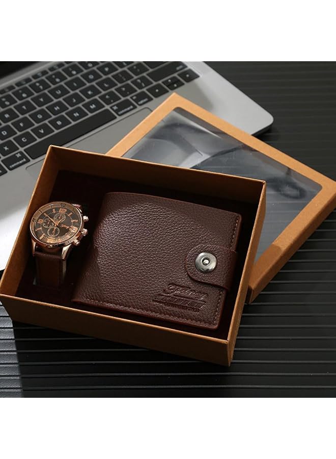 Goodern Men Gift Set Watch Wallet Set Beautifully Packaged Fashion Business Mens Watches With Men Wallet Gift Set Waterproof Quartz Watch Men Watch Set For Men Birthday Gifts Father Day Gift - Image 4