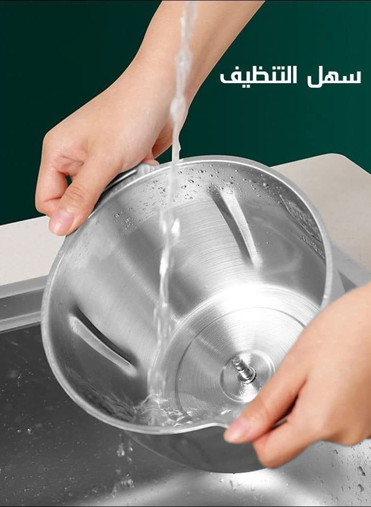 2L الكهربائية مصغرة الغذاء مروحية الغذاء محضر الطعام مفرمة اللحم، 4 شفرات ثنائية المستوى، 2-سرعة، الفولاذ المقاوم للصدأ وعاء المطبخ مفرمة خلاط للحوم والخضروات والفواكه والبصل