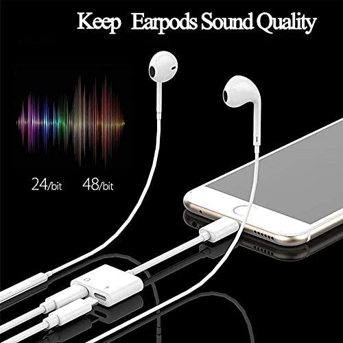 CHAOPAI [Apple MFi Certified] 2PACK Dual Lightning Headphone Adapter for iPhone Splitter Audio and Charge Support All iOS System Compatible with iPhone 14/13/12/11/XS/XR/8/7/6 - Image 3