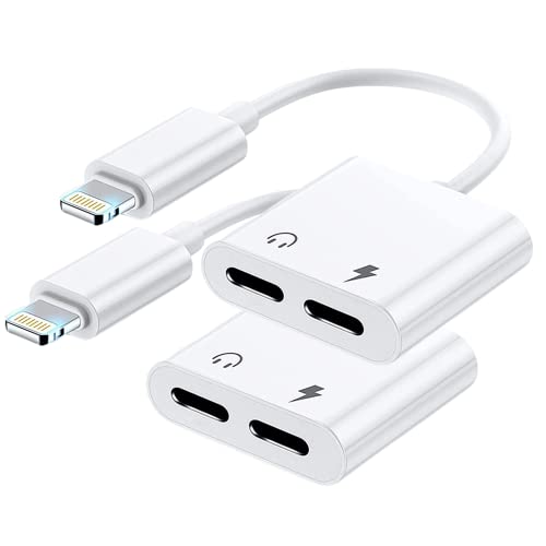 CHAOPAI [Apple MFi Certified] 2PACK Dual Lightning Headphone Adapter for iPhone Splitter Audio and Charge Support All iOS System Compatible with iPhone 14/13/12/11/XS/XR/8/7/6 - Image 1