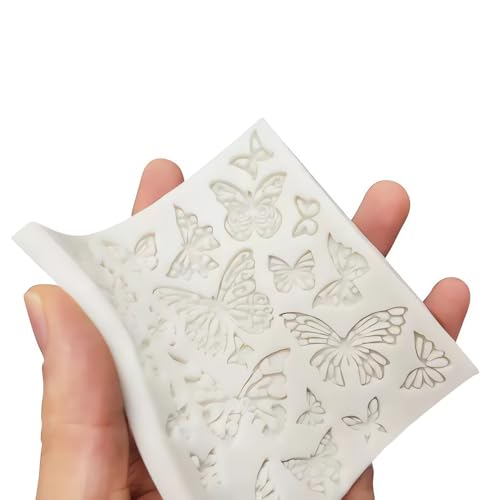 Anyana Fondant Impression Mats square fondant impression lace butterfly mould Silicone imprint mold Cake Decorating Supplies for Cupcake Wedding Cake topper Decoration - Image 2