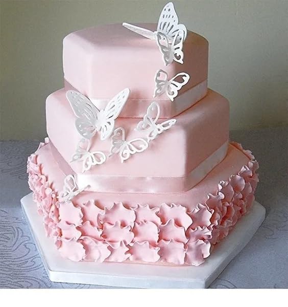 Anyana Fondant Impression Mats square fondant impression lace butterfly mould Silicone imprint mold Cake Decorating Supplies for Cupcake Wedding Cake topper Decoration - Image 3