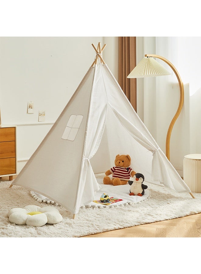 RollsTimi  Kids White Play Tent - Natural Cotton Canvas Foldable Indoor/Outdoor Playhouse for Toddlers Ages 2-6 - Image 3