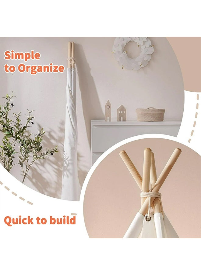 RollsTimi  Kids White Play Tent - Natural Cotton Canvas Foldable Indoor/Outdoor Playhouse for Toddlers Ages 2-6 - Image 4