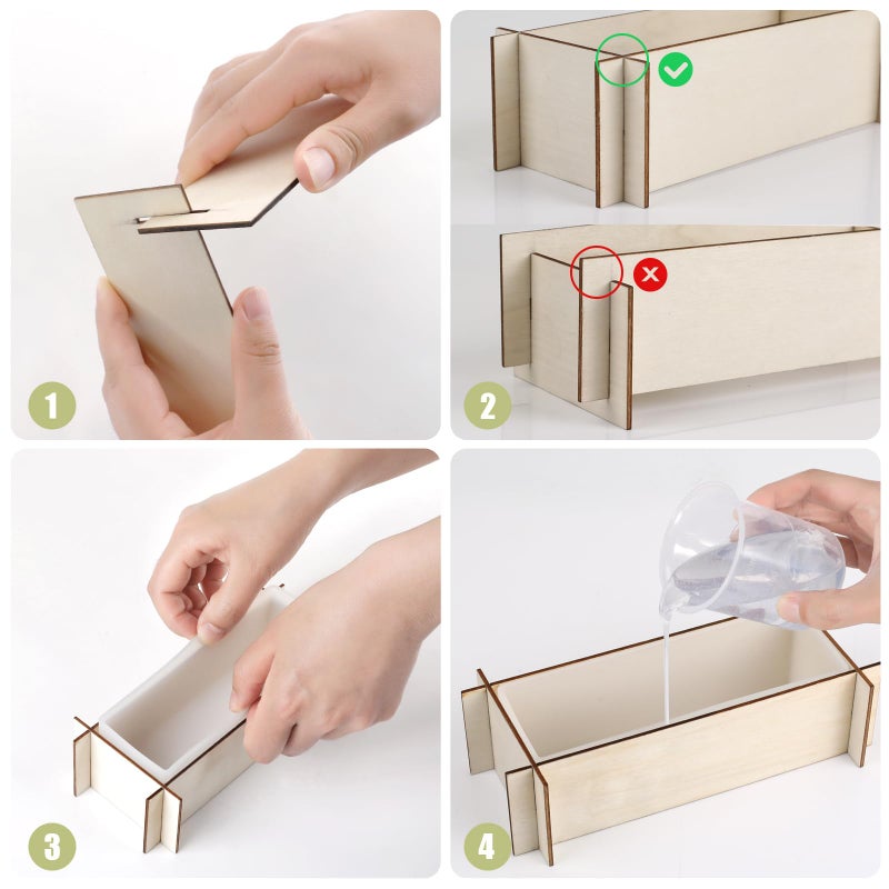 KISREL Large Resin Molds, Rectangle Silicone Molds for Epoxy Resin, 5 PCS Cuboid Resin Moulds with Wooden Support, Deep Casting Molds for Preserving Flowers, Insect Specimens, DIY Gifts, Furniture Decoration - Image 4