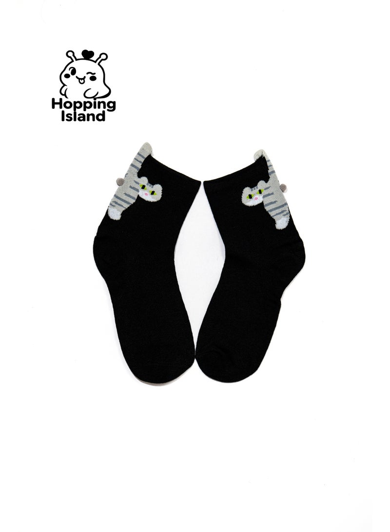 ​جَزِيرَةُ الْقَفَزَاتِ زوجان من الجوارب بنقشة بيضة قطة [HI] - Image 2