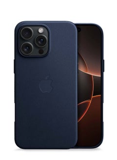 Wtech Apple iPhone 16 Pro Max 2024 Luxury Leather Magnetic Wireless Charging Case Original MagSafe Shockproof Case Cover - Navy Blue  - Image 1