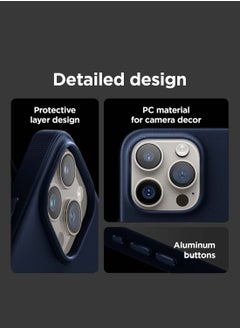 Wtech Apple iPhone 16 Pro Max 2024 Luxury Leather Magnetic Wireless Charging Case Original MagSafe Shockproof Case Cover - Navy Blue  - Image 2