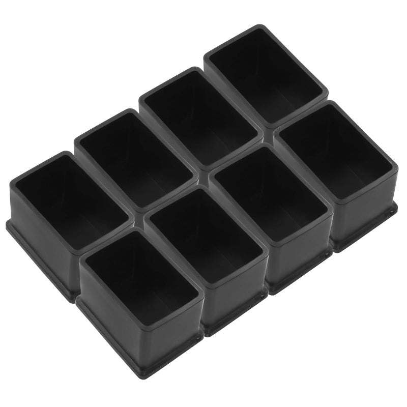 Phituoda 8 Pieces Rubber Furniture Leg Caps, 25Mm X 38Mm Rectangle Chair Table Leg Covers, Soft Furniture Feet End Cap Tips Floor Protector For Chair Table - Image 1