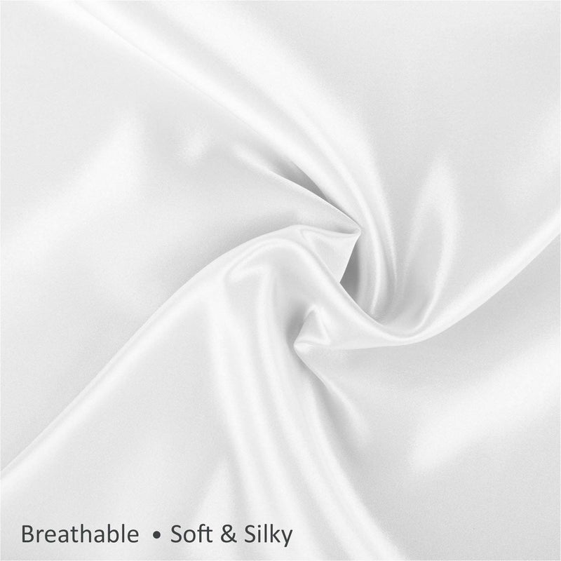 ShopBedding Satin Pillowcase with Zipper for Hair and Skin Care, Feels Soft and Cool Like a Silk Pillowcase, White Satin Pillow Cases 2 Pack, Slik Pillow Cover, Queen Size - Set of 2 - Blissford - Image 4