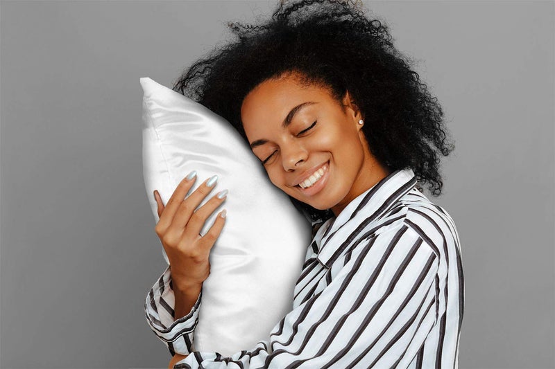 ShopBedding Satin Pillowcase with Zipper for Hair and Skin Care, Feels Soft and Cool Like a Silk Pillowcase, White Satin Pillow Cases 2 Pack, Slik Pillow Cover, Queen Size - Set of 2 - Blissford - Image 5