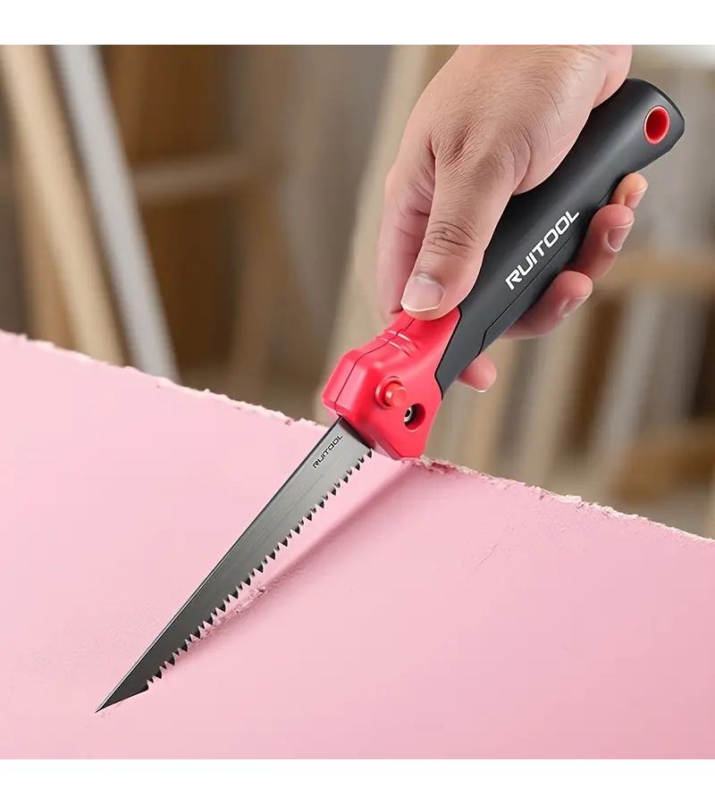3 Blade 8 TPI Folding Saw Drywall Cutter Safety Lock Non Slip Grip Portable Keyhole Saw For Precision Cutting Of Drywall Wood And Wallboard Hand Tool For DIY Projects Ergonomic Handle A Handful - Image 2