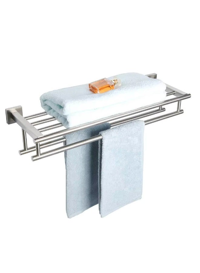 Streamflow 24-Inch Bathroom Towel Rack with Shelf & Dual Towel Bars – SUS 304 Stainless Steel Wall Mount Towel Holder, Polished Chrome (GZ8000-C) - Image 5