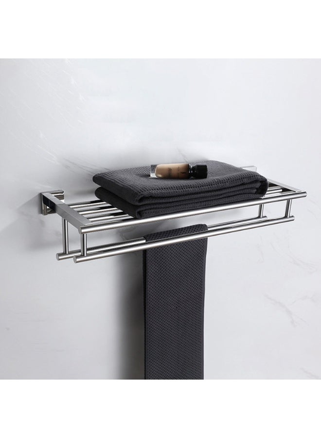 Streamflow 24-Inch Bathroom Towel Rack with Shelf & Dual Towel Bars – SUS 304 Stainless Steel Wall Mount Towel Holder, Polished Chrome (GZ8000-C) - Image 2