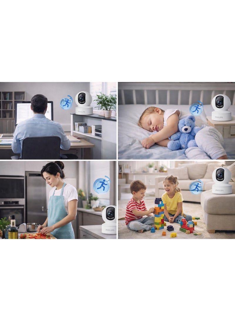 Philips 6000 Series Smart Home IP Camera – 360° Rotation, Motion Detection, Infrared Night Vision, Two-Way Audio, WiFi - Image 3