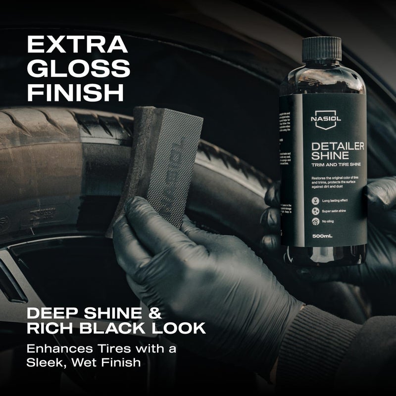 Nasiol DetailerShine Pro Trim and Tire Shine Spray, Trim Shine Spray, Exterior Trim Detailer, Best Tire Shine Products, Car Detailing Supplies,Automobile Trim, 17 fl oz. - Image 2