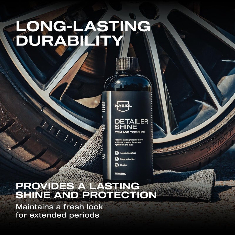 Nasiol DetailerShine Pro Trim and Tire Shine Spray, Trim Shine Spray, Exterior Trim Detailer, Best Tire Shine Products, Car Detailing Supplies,Automobile Trim, 17 fl oz. - Image 4