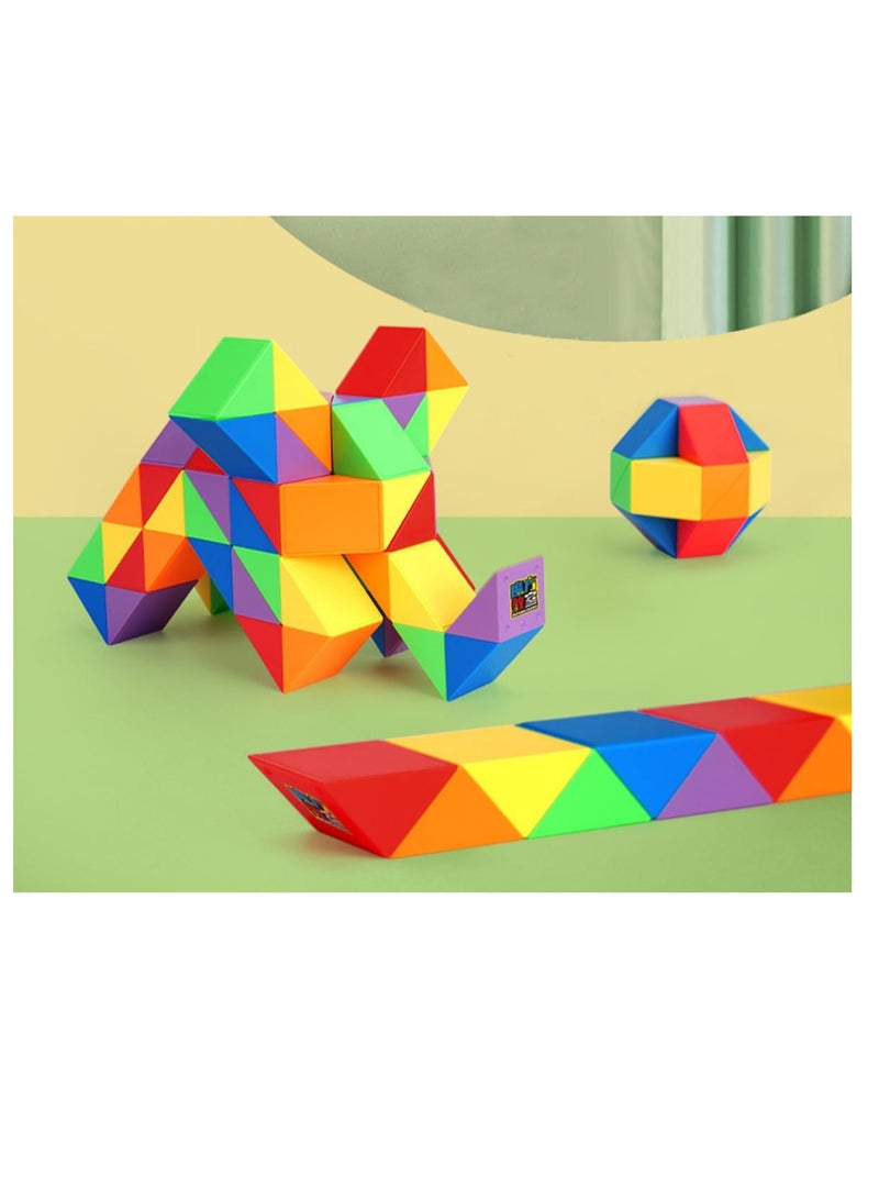 ECVV مجموعة ألعاب حسية على شكل ثعبان سحري من ECVV، ألغاز ذهنية، مكعبات ألغاز، مكعبات ألغاز للأطفال والبالغين والمراهقين (72 قطعة: 126 سم) - Image 2