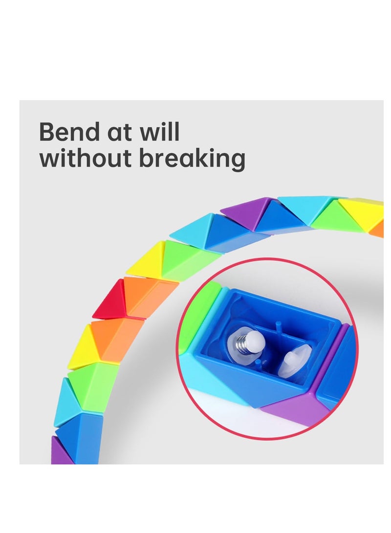 ECVV مجموعة ألعاب حسية على شكل ثعبان سحري من ECVV، ألغاز ذهنية، مكعبات ألغاز، مكعبات ألغاز للأطفال والبالغين والمراهقين (72 قطعة: 126 سم) - Image 3