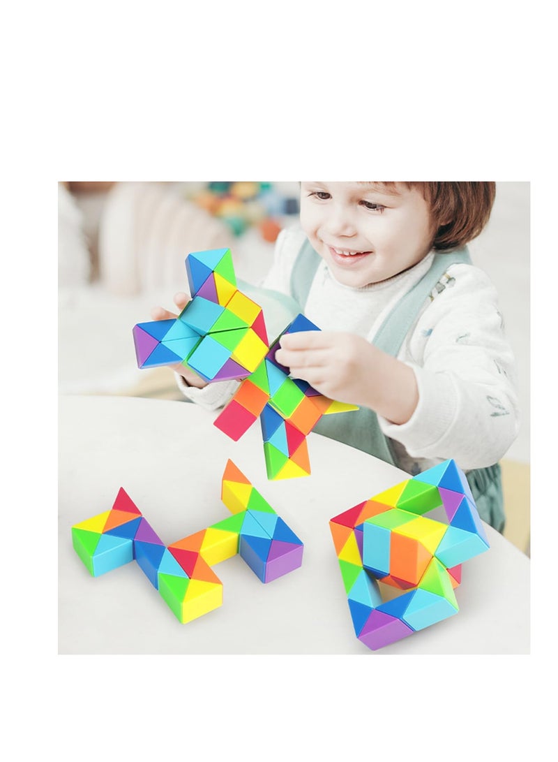 ECVV مجموعة ألعاب حسية على شكل ثعبان سحري من ECVV، ألغاز ذهنية، مكعبات ألغاز، مكعبات ألغاز للأطفال والبالغين والمراهقين (72 قطعة: 126 سم) - Image 4