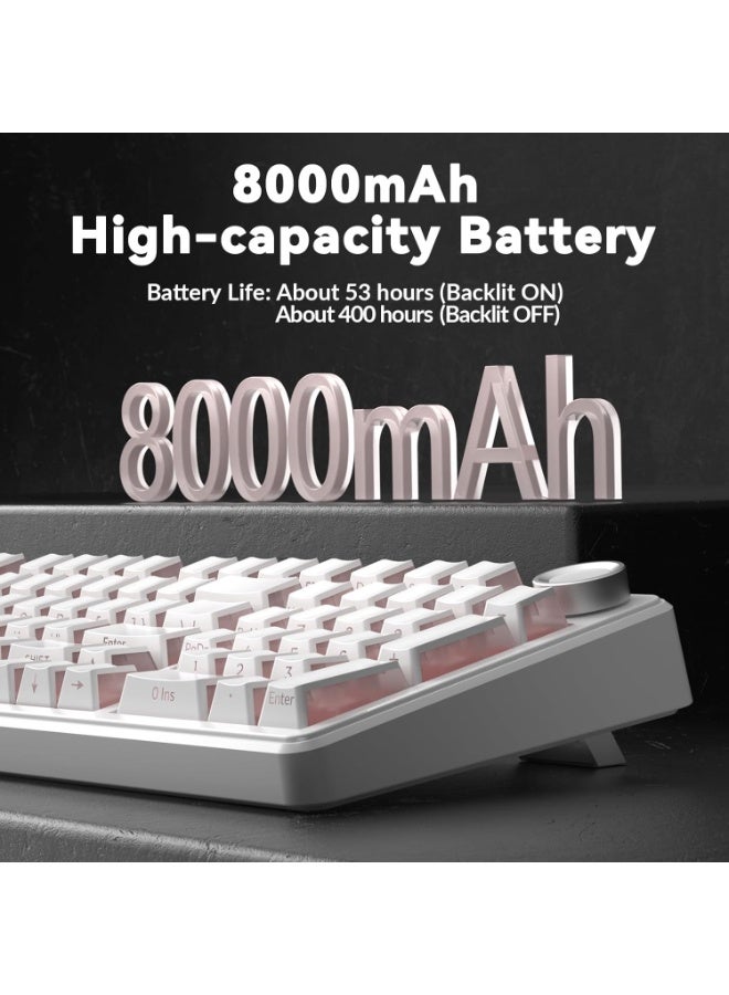 AULA F99 Pro Wireless Mechanical Keyboard Silent Version with Silent Cotton Candy Switch Tri-Mode BT 5.0 / 2.4GHz / USB-C Hot Swappable Gasket Mount Pre-Lubed Linear RGB Backlit Gaming Keyboard for PC Laptop Mac - Image 3