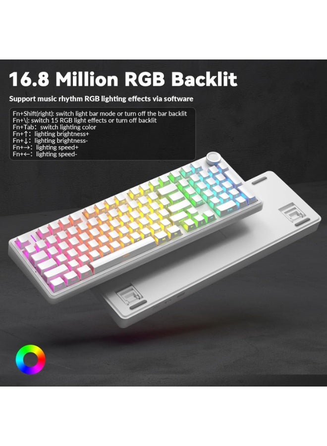 AULA F99 Pro Wireless Mechanical Keyboard Silent Version with Silent Cotton Candy Switch Tri-Mode BT 5.0 / 2.4GHz / USB-C Hot Swappable Gasket Mount Pre-Lubed Linear RGB Backlit Gaming Keyboard for PC Laptop Mac - Image 4