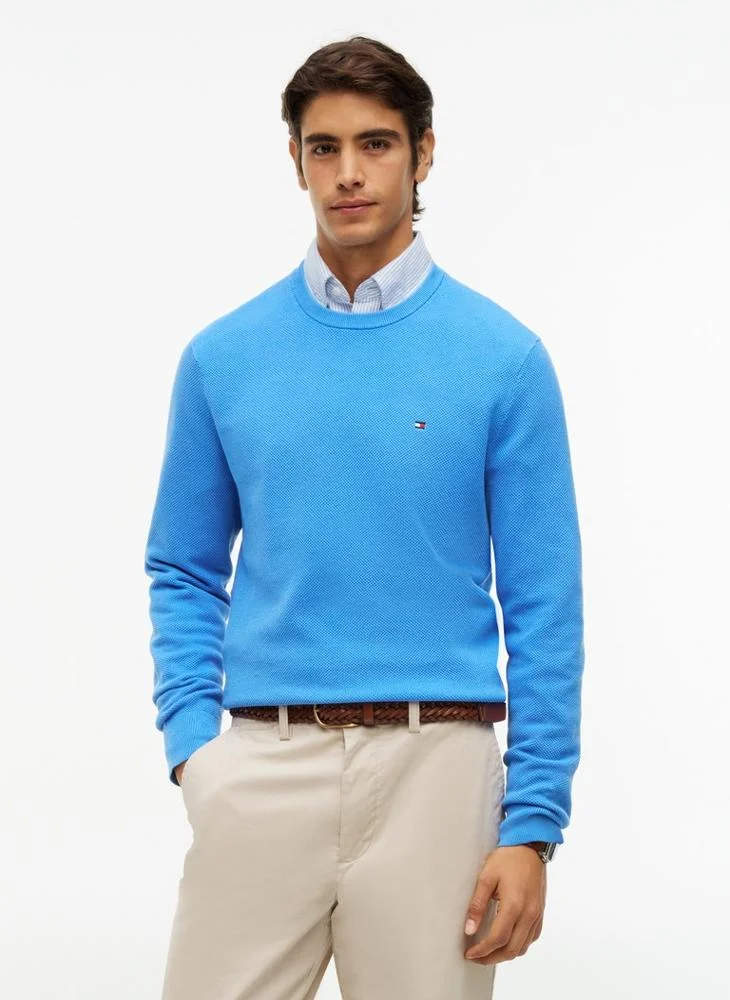 تومي هيلفيغر Textured Knit Crew Neck Jumper