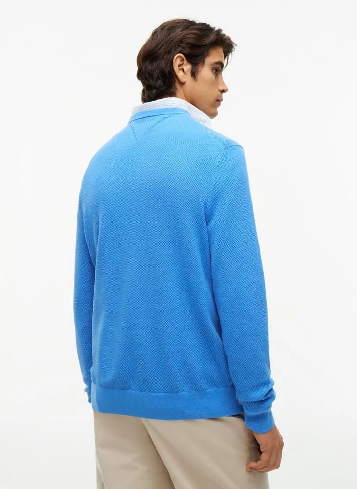 تومي هيلفيغر Textured Knit Crew Neck Jumper