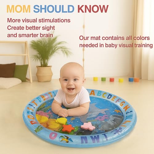 tikki tots Tikkitots Tummy Time Water Play Mat for Babies | Inflatable Baby Water Mat for Sensory Stimulation, Visual Learning & Motor Skills | Leak-Proof PVC, Foldable & Portable for Travel | 3–12 Months - Image 5