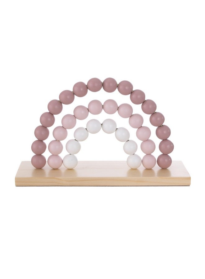NoJo Little Love Rainbow Shelfie Pink and Ivory Natural Wood Bead Nursery Décor - Image 3