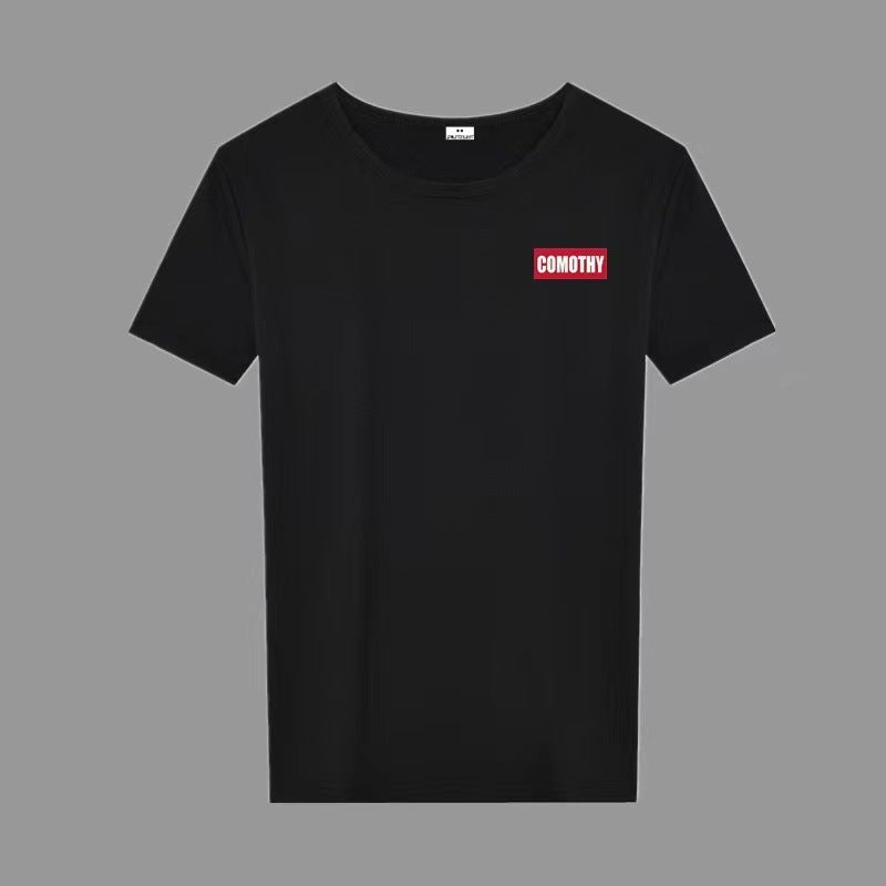 Cross-border Men's Solid Color Short-sleeved T-shirt Plus Large Size Summer Korean Style Slim-fit Fashionable Handsome Round Neck Half-sleeved T-shirt - Image 1
