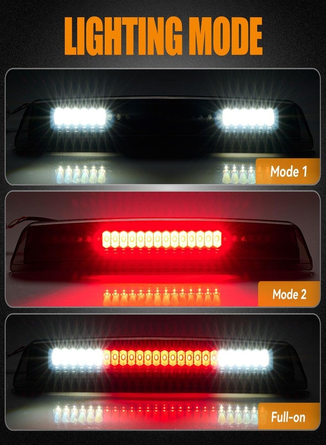 Cxdar مصباح الفرامل الثالث LED من Cxdar لسيارات نيسان تيتان موديلات 2004-2015 ونيسان فرونتير موديلات 2005-2016، مجموعة مصابيح الفرامل الخلفية العلوية، مصباح توقف مقاوم للماء في منتصف الكابينة (أسود) - Image 2