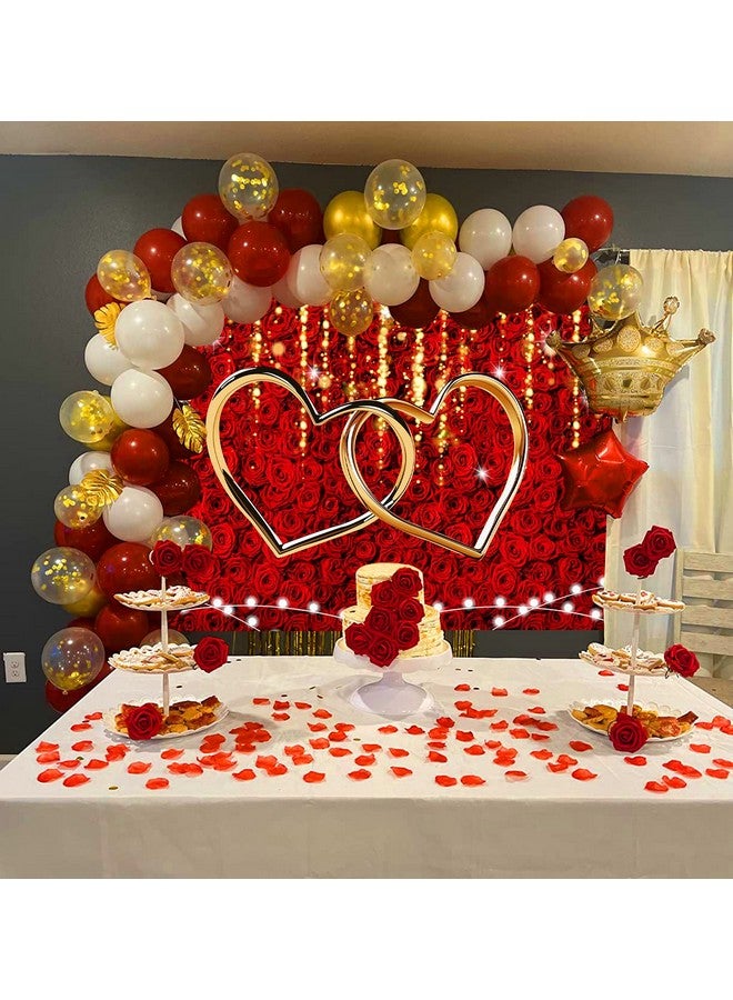 RUYI Red Rose Mothers Day Backdrop For Photography Love Hearts Decoration Backdrop 7X5Ft Wedding Bridal Shower Happy Anniversary Party Decor Supplies Photo Booth Props (84X60 Inch) - Image 4
