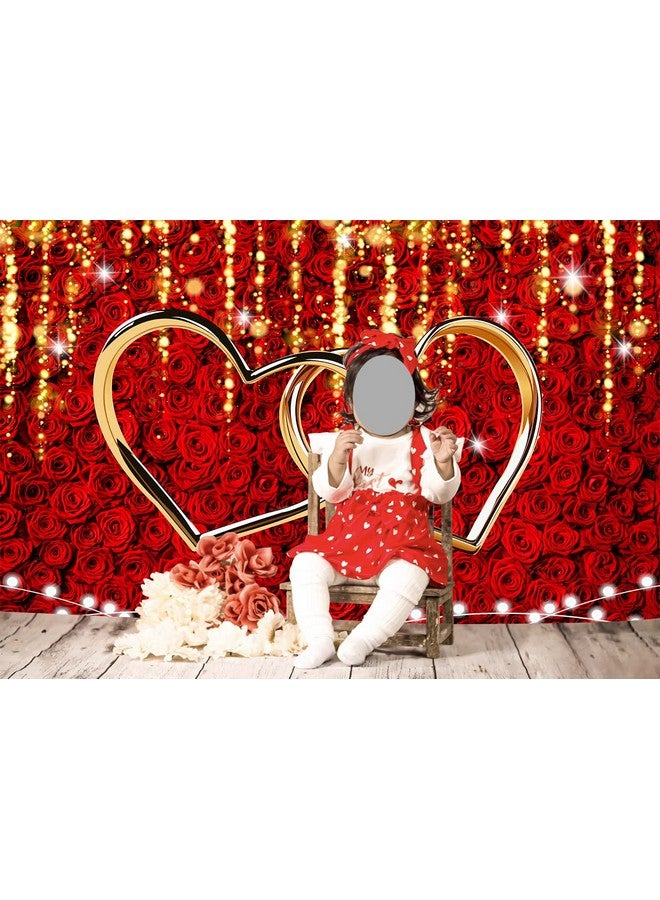 RUYI Red Rose Mothers Day Backdrop For Photography Love Hearts Decoration Backdrop 7X5Ft Wedding Bridal Shower Happy Anniversary Party Decor Supplies Photo Booth Props (84X60 Inch) - Image 5