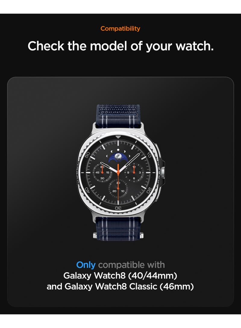 Spigen WBF0 for Galaxy Watch 8 Band compatible with Samsung Galaxy Watch 8 Classic 46mm, Galaxy Watch8 44/40mm (2025) Lightweight Fabric Strap - Navy - Image 2