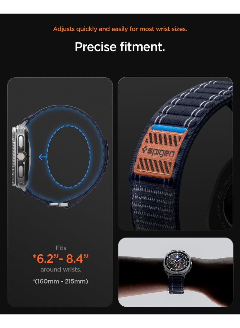 Spigen WBF0 for Galaxy Watch 8 Band compatible with Samsung Galaxy Watch 8 Classic 46mm, Galaxy Watch8 44/40mm (2025) Lightweight Fabric Strap - Navy - Image 4