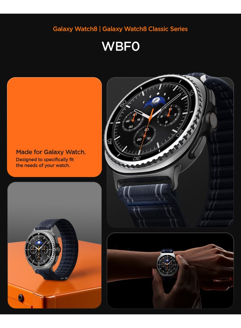 Spigen WBF0 for Galaxy Watch 8 Band compatible with Samsung Galaxy Watch 8 Classic 46mm, Galaxy Watch8 44/40mm (2025) Lightweight Fabric Strap - Navy - Image 3