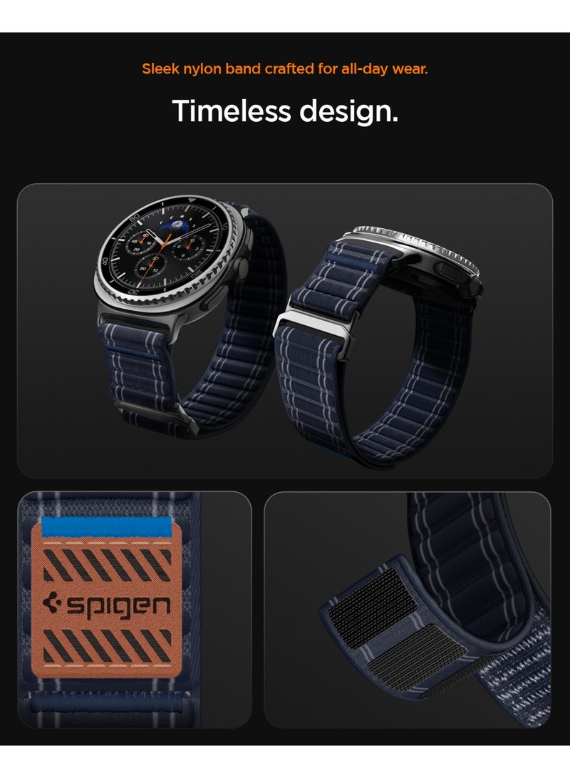 Spigen WBF0 for Galaxy Watch 8 Band compatible with Samsung Galaxy Watch 8 Classic 46mm, Galaxy Watch8 44/40mm (2025) Lightweight Fabric Strap - Navy - Image 5