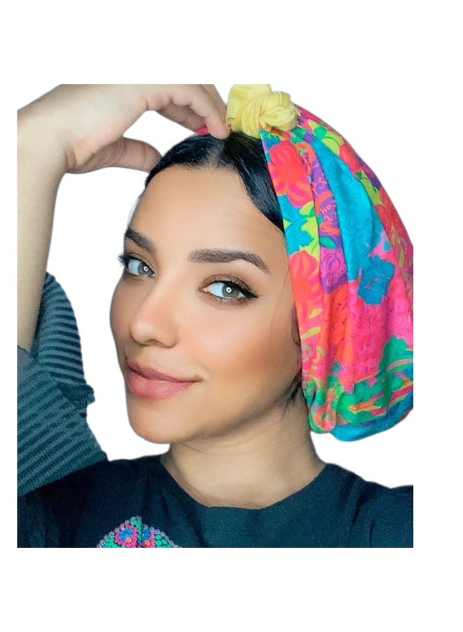 Turban Technicolor, front tire, rear tire, high quality soft crepe material, comfortable to wear - Image 2