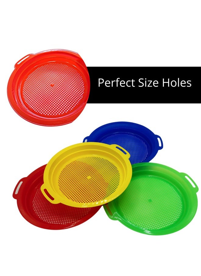 4E's Novelty Large Sand Sifter For Sandbox Beach 4 Pack - Sand Sifter For Shark Teeth, Rock, Plastic - Beach Toys, Sand Toys For Sandbox Kids & Toddlers  - Image 2