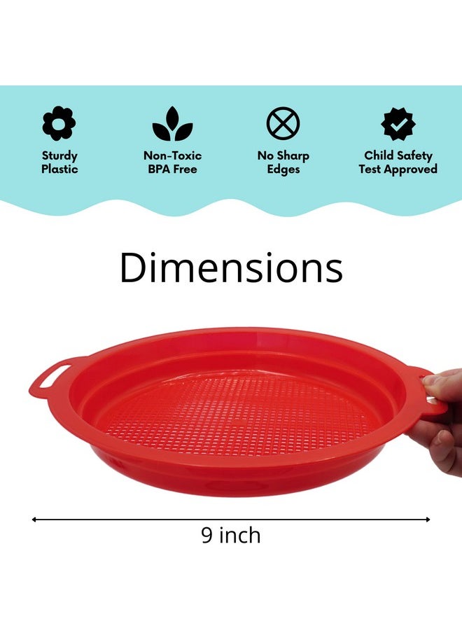 4E's Novelty Large Sand Sifter For Sandbox Beach 4 Pack - Sand Sifter For Shark Teeth, Rock, Plastic - Beach Toys, Sand Toys For Sandbox Kids & Toddlers  - Image 4